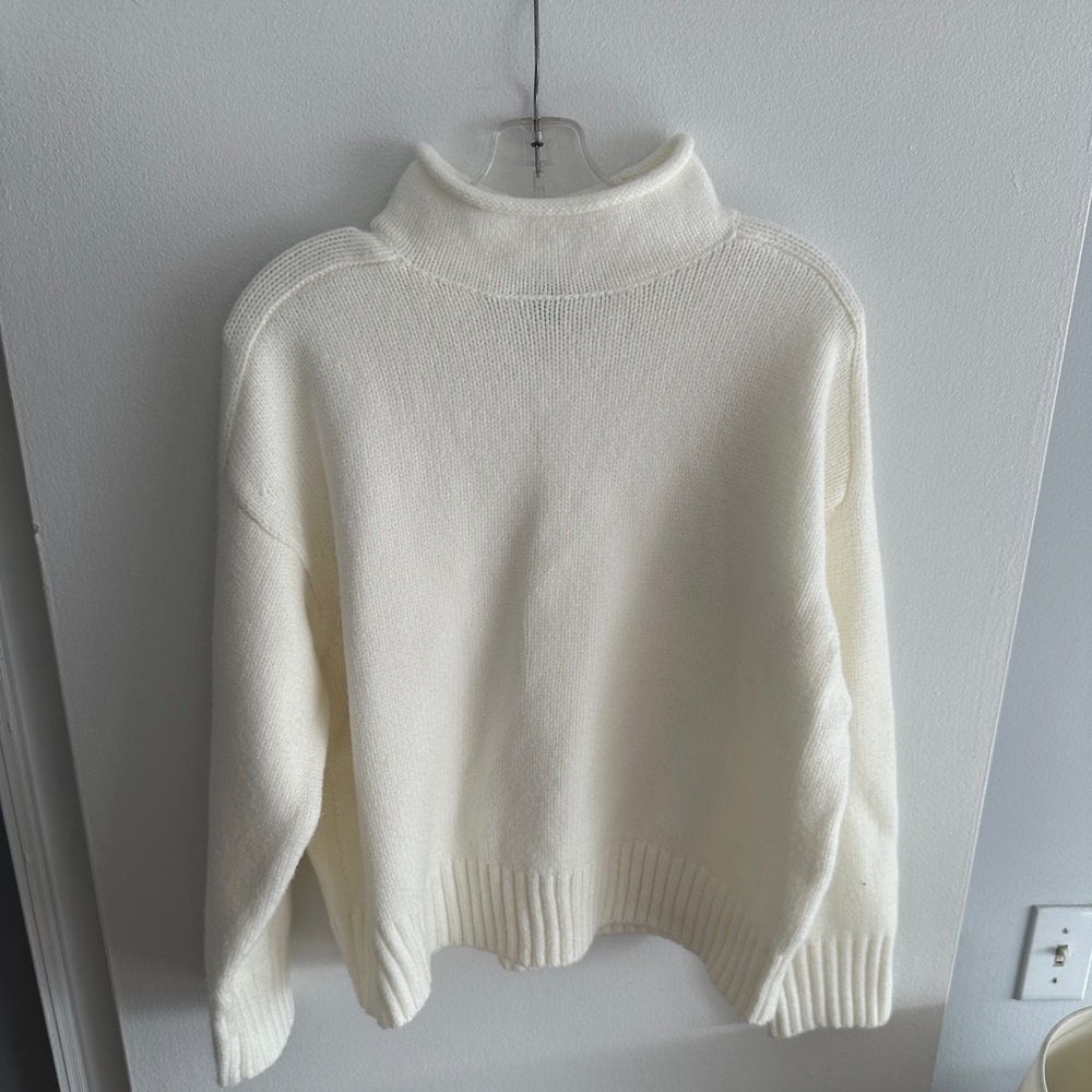 Ann Taylor Cream Mockneck Sweater